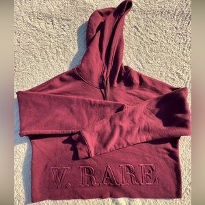 Rue 21 Burgundy Cropped Hoodie
